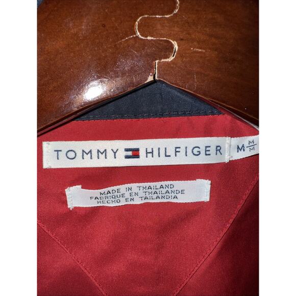 2003 Vintage Tommy Hilfiger Women’s Track Suit Sz M Maroon & Navy Stripe - Picture 7 of 15